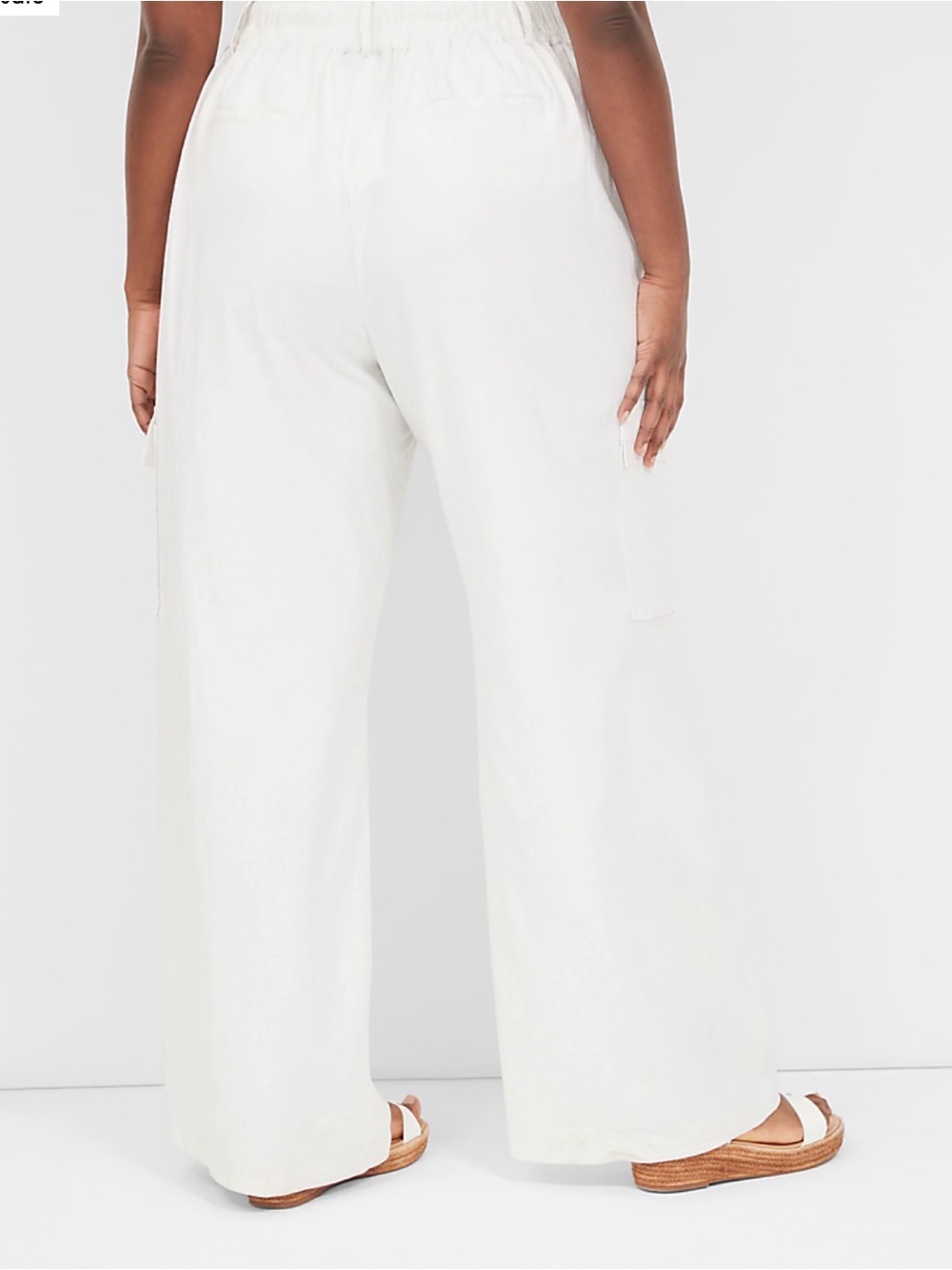 Lane Bryant White Linen Blend Wide-Leg Pants Women Size 16 - Picture 3 of 5